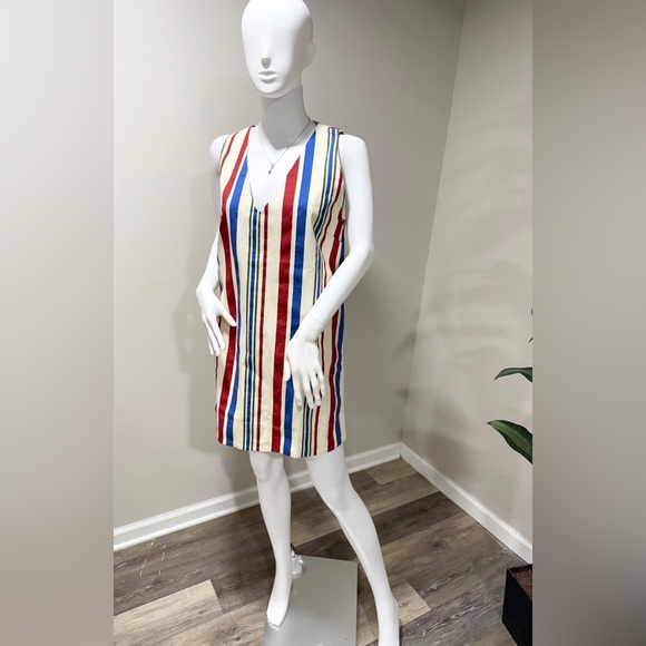 NWT Pomander Place Stripe Kira Dress M 100% Cotton Patriotic Style - Picture 6 of 11